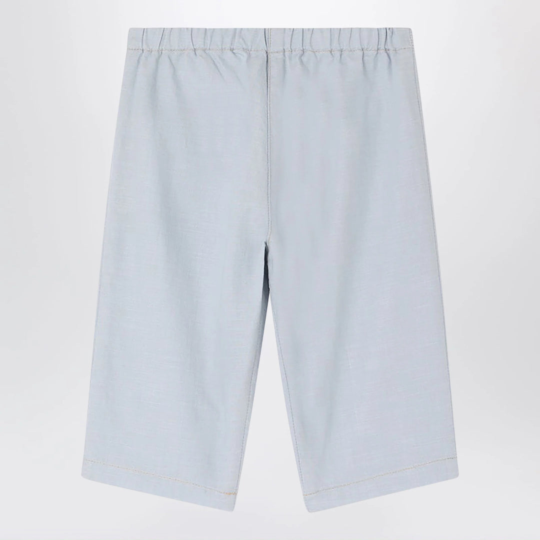 Bonpoint - Bandy light blue cotton chambray trousers