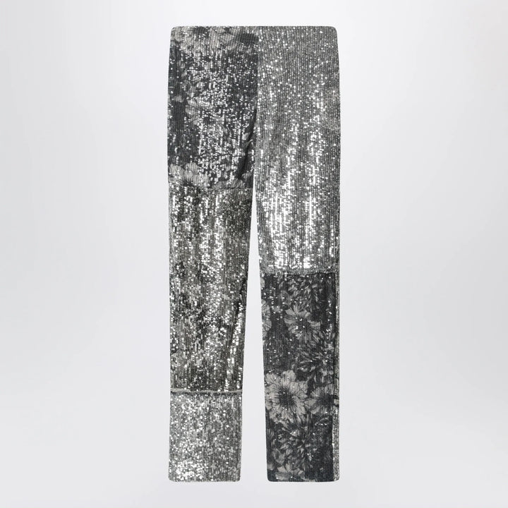 Maison Margiela - Patchwork trousers with floral sequins, multicolor