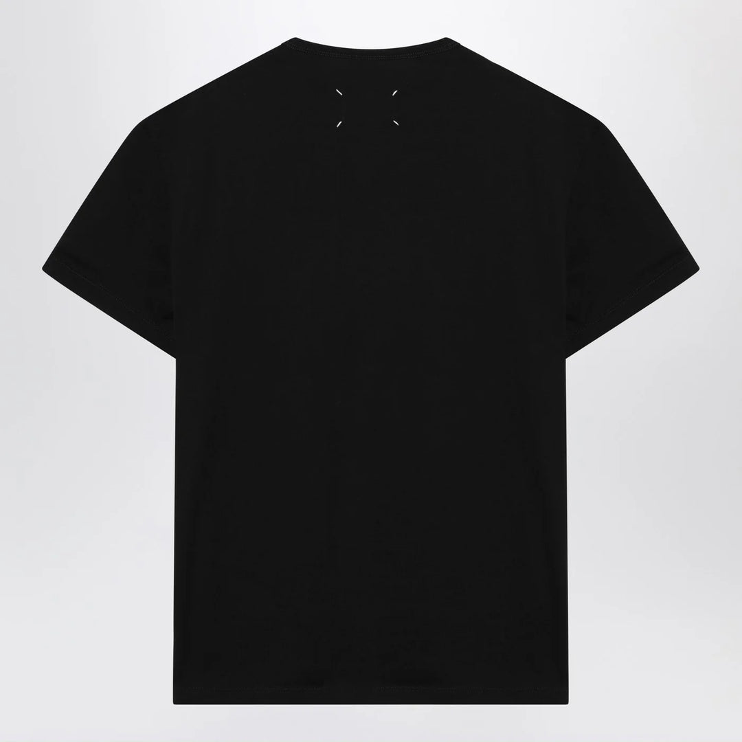 Maison Margiela - Black T-shirt with distorted logo