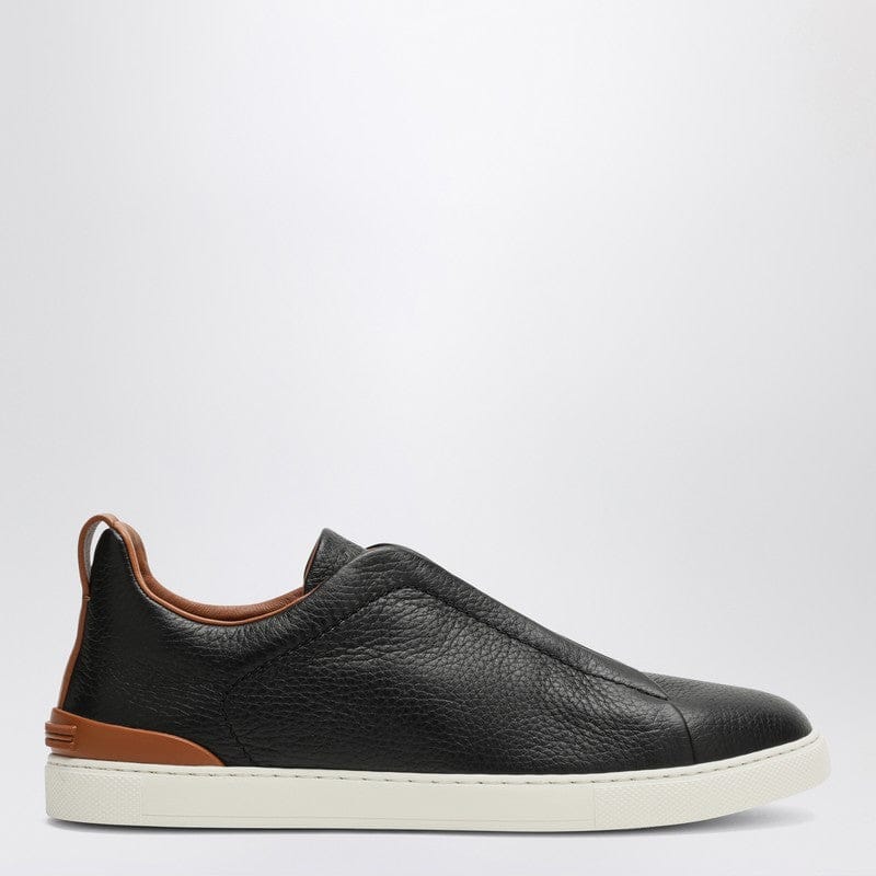 Shoes ZEGNA - Triple Stitch leather sneakers in black - 9 UK Brand