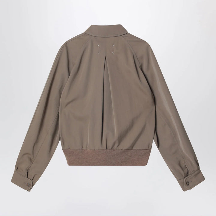 Maison Margiela - Beige virgin wool zip-up jacket