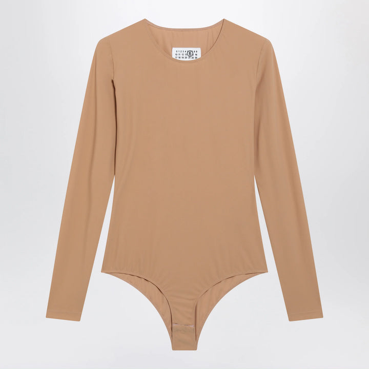 MM6 Maison Margiela - Skin-tone bodysuit in lycra jersey