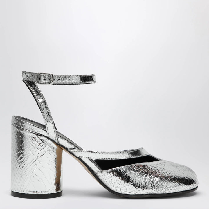 Maison Margiela - Silver Tabi Sandals In Broken Mirror Finish