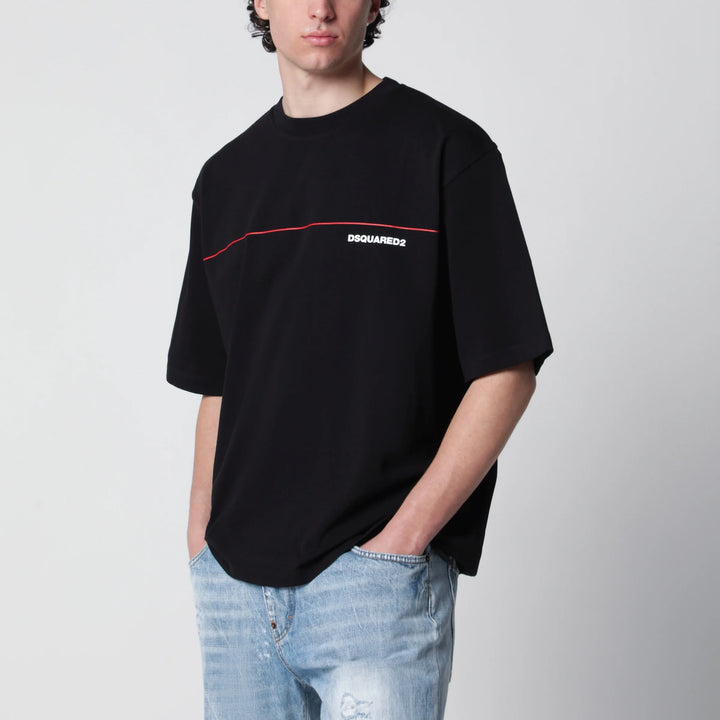 Dsquared2 - Loose-fit cotton jersey T-shirt with logo in black