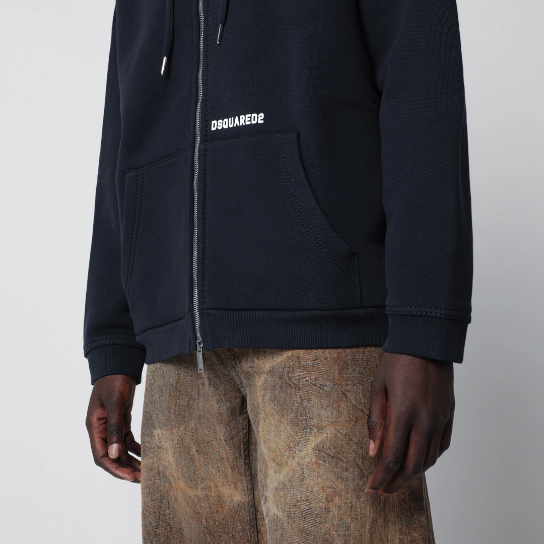 Dsquared2 - Zip-up hoodie in stretch cotton, blue
