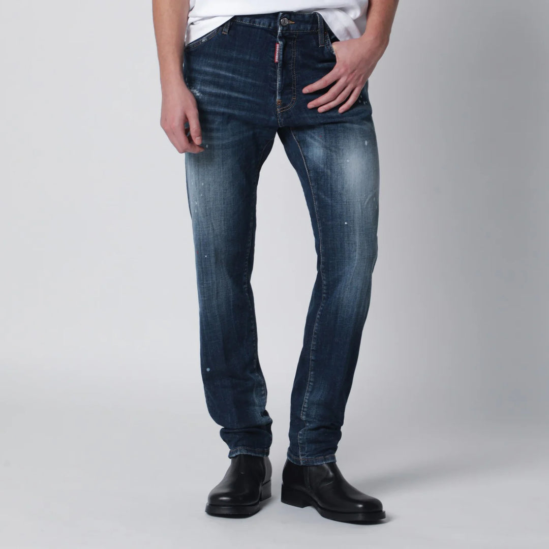 Dsquared2 - Washed blue Teddy jeans with paint splatters