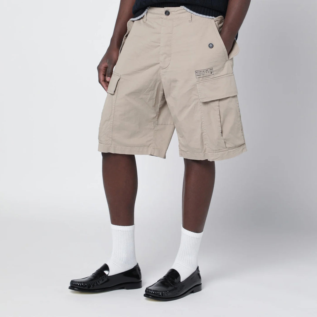Dsquared2 - Beige cotton-blend cargo bermuda shorts