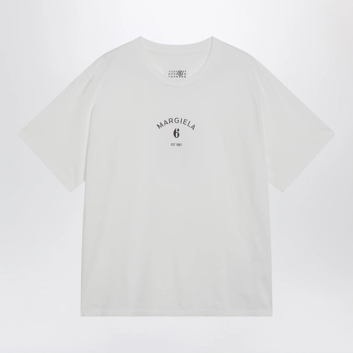 MM6 Maison Margiela - White T-shirt with logo print