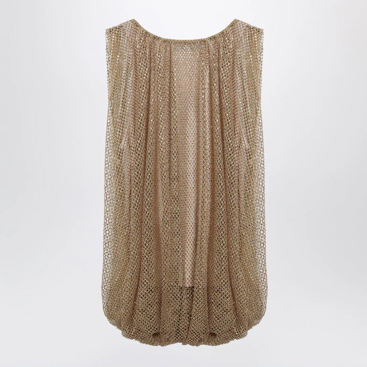 Sportmax - Camel mesh top with crystals
