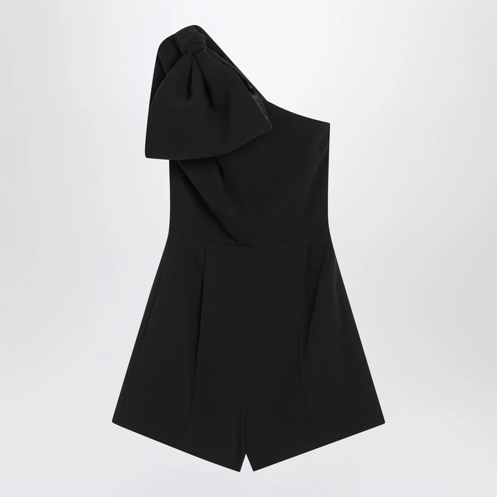 Max Mara Pianoforte - One-shoulder short jumpsuit in black cady