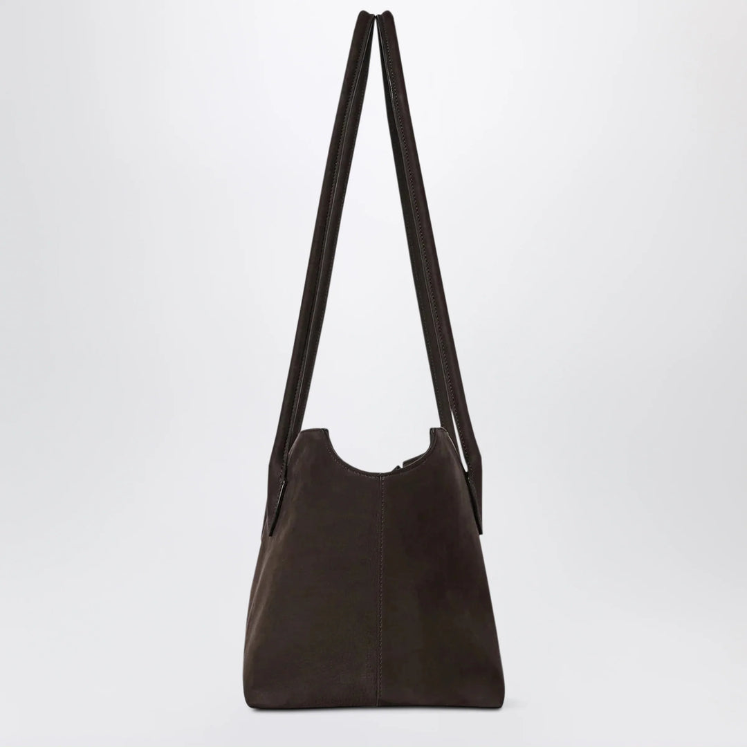 The Row - Terrasse nubuck calf leather shoulder bag, ebony brown