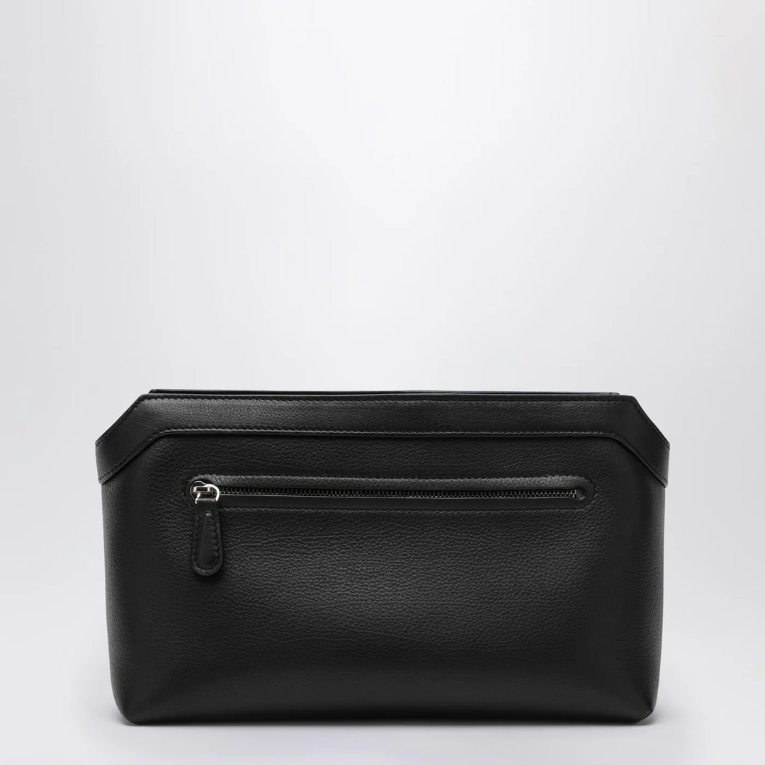 The Row - Black leather clutch bag