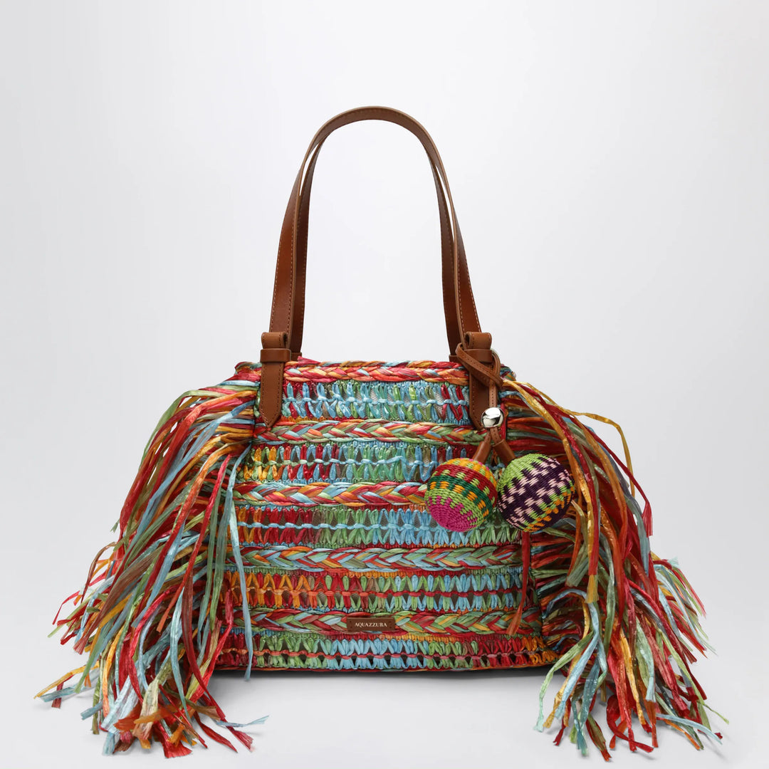 Aquazzura - Trancoso tote bag in raffia, multicolor Brand Apparel & Accessories TU