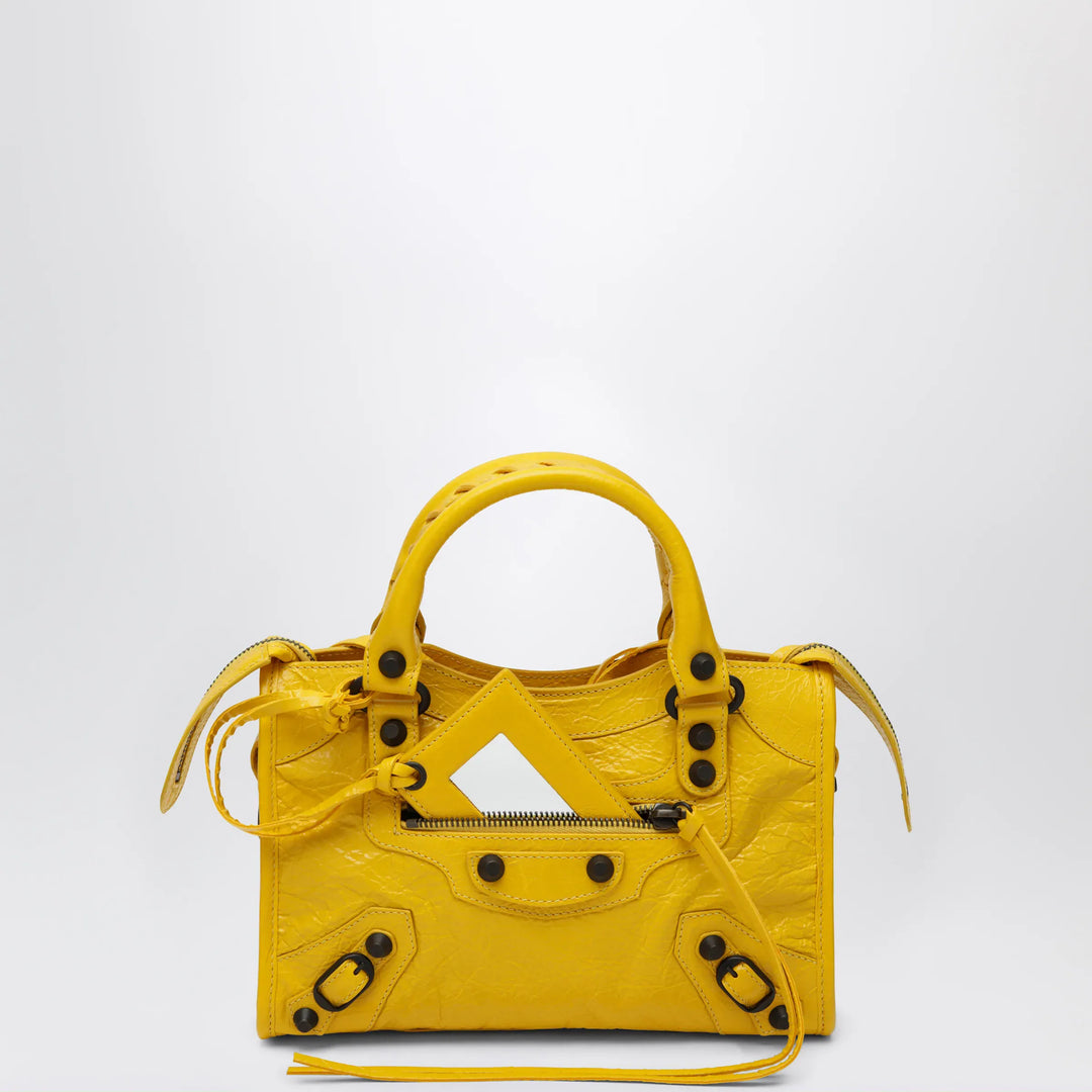 Balenciaga - Le City Mini handbag in Arena lambskin yellow Brand Apparel &amp; Accessories TU