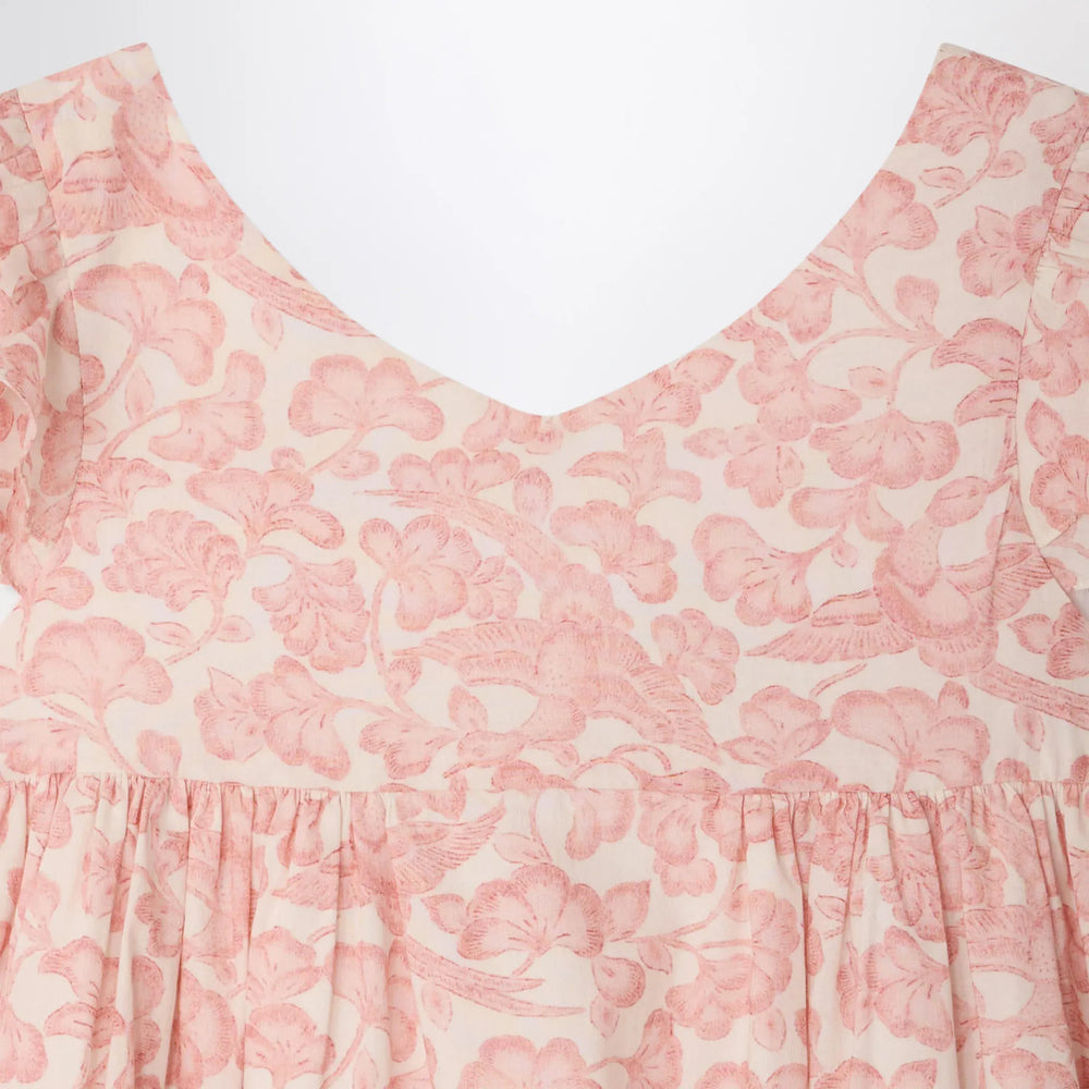 Bonpoint - Galantine pink voile dress with floral print Brand Apparel & Accessories