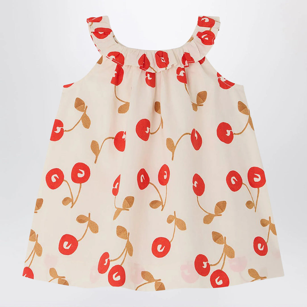 Bonpoint - Niniki écru dress with cherry print and ruffles Brand Apparel & Accessories 2A