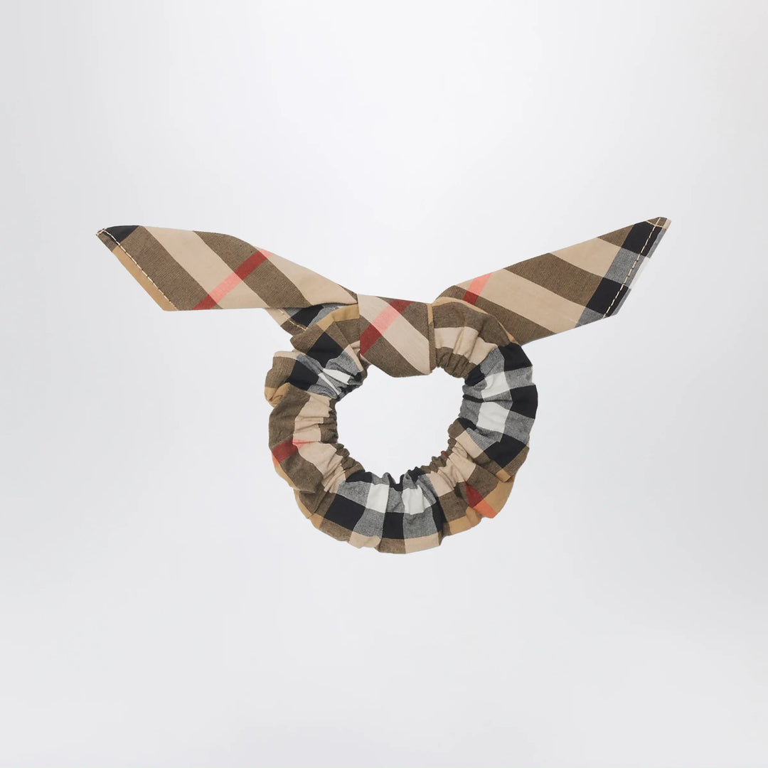 Burberry - Beige Check Pattern Cotton Scrunchies Brand Apparel & Accessories TU
