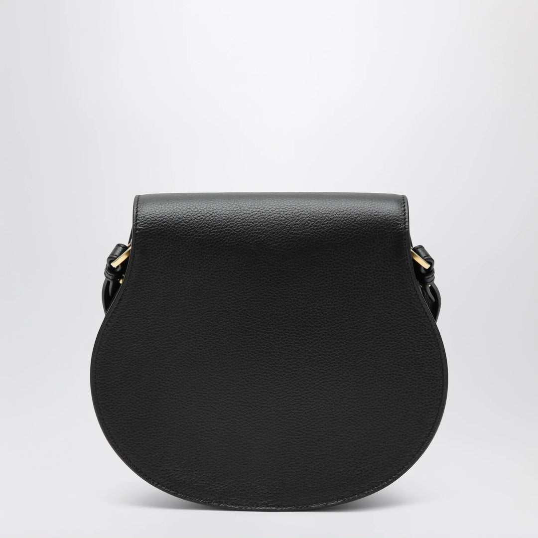 Chloé - Black Saddle Marcie bag in grained leather Brand Apparel &amp; Accessories TU