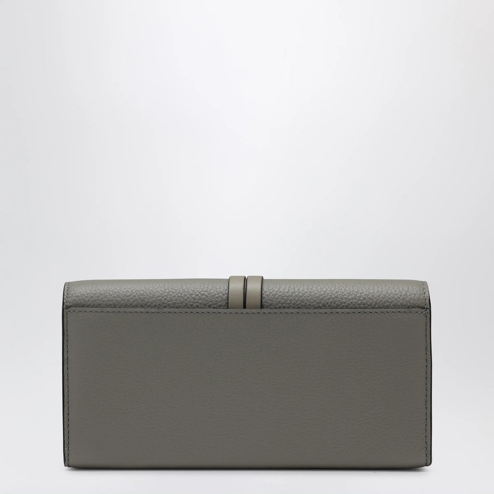 Chloé - Grey Alphabet flap wallet in grained leather Brand Apparel & Accessories TU