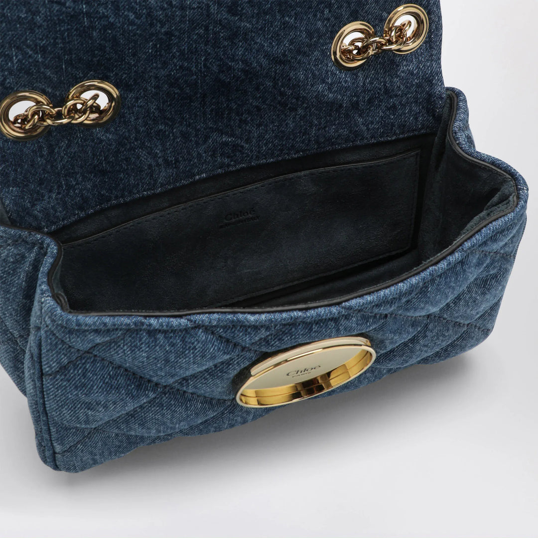 Chloé - Heritage small quilted denim shoulder bag in blue Brand Apparel &amp; Accessories TU