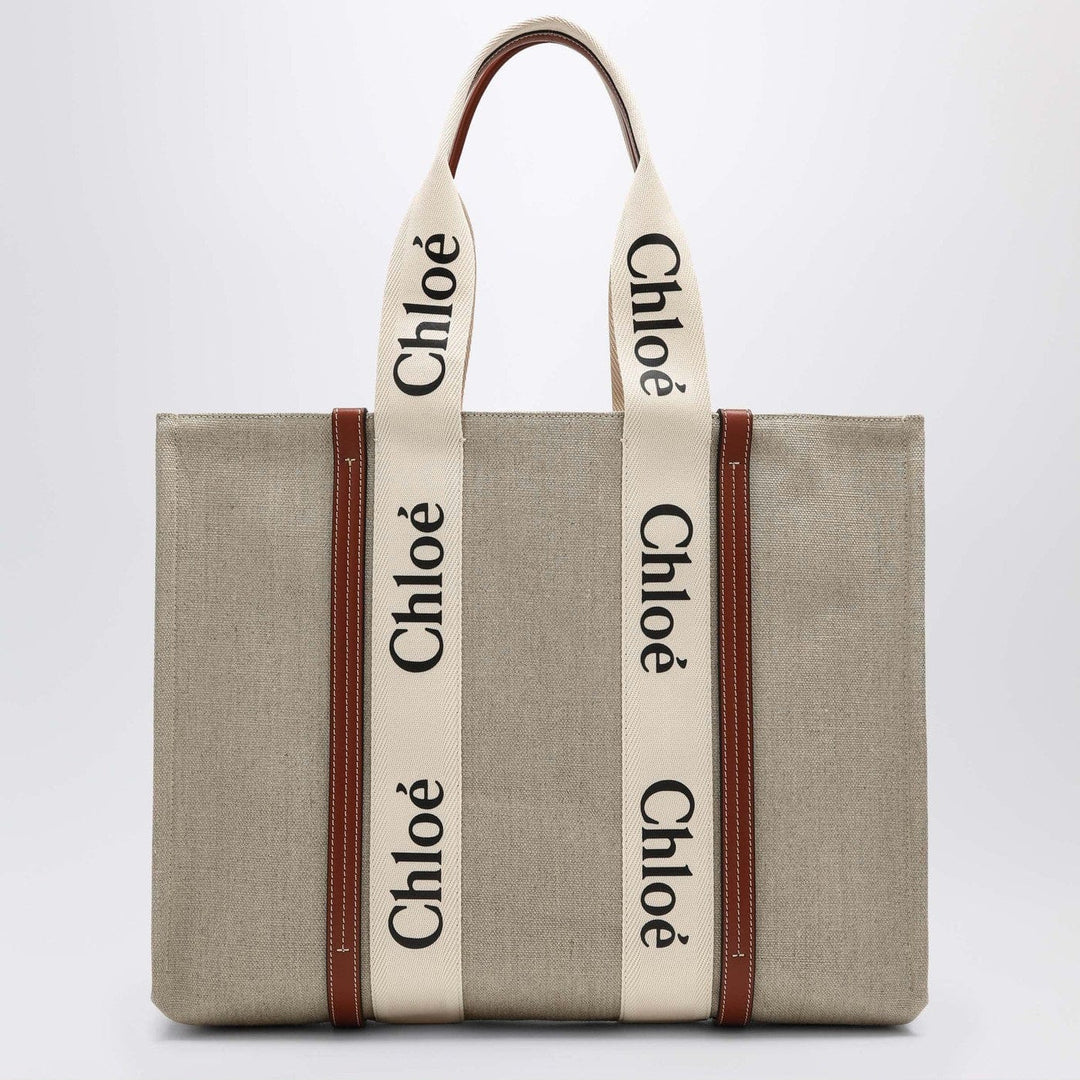 Apparel &amp; Accessories TU Chloé - Large Woody tote bag in beige canvas Brand