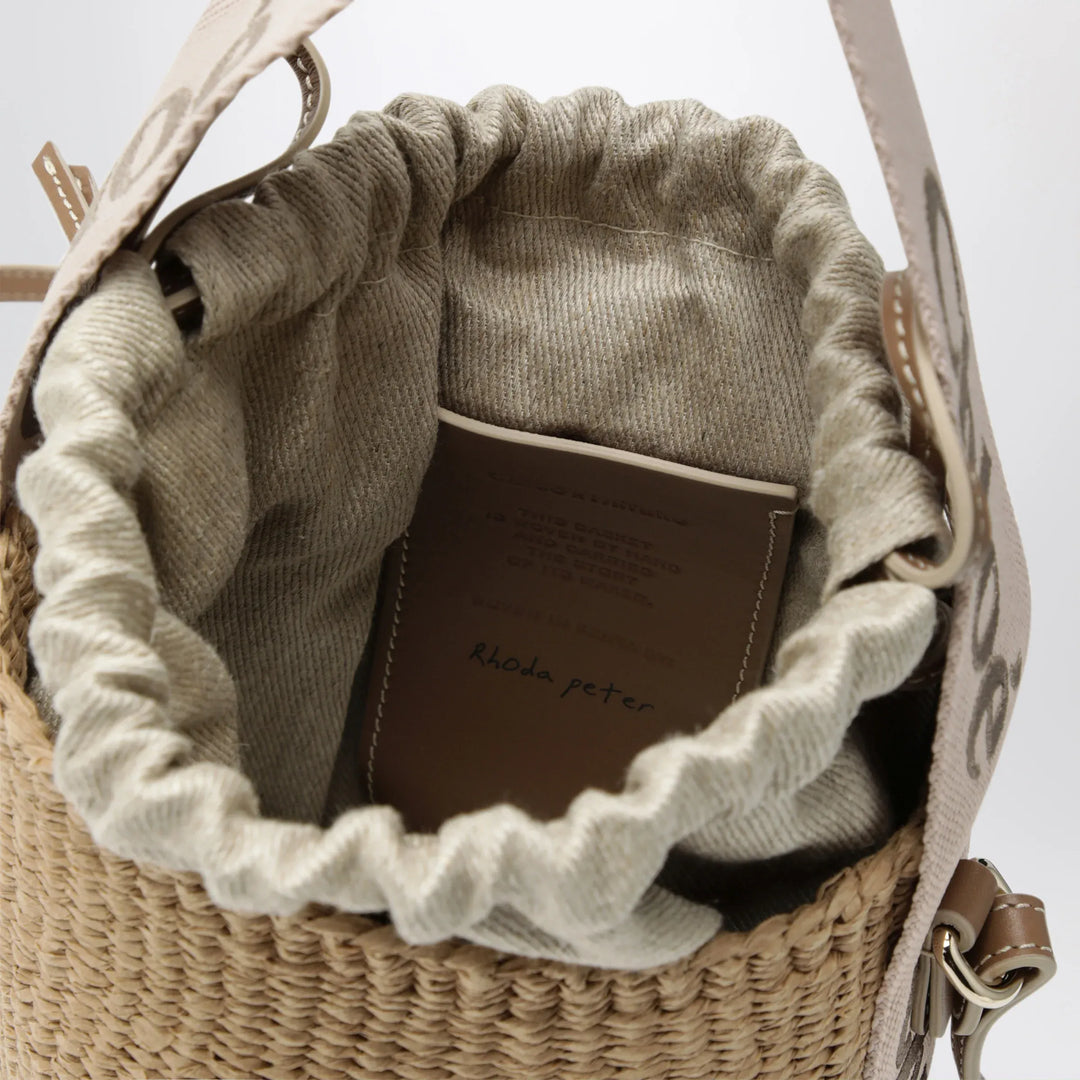 Chloé - Small Woody bucket bag in raffia Brand Apparel &amp; Accessories TU