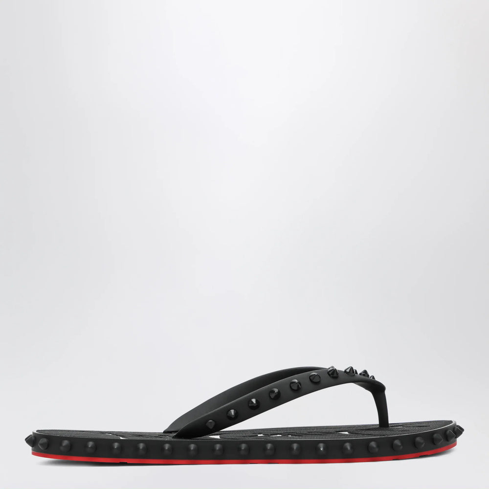 Christian Louboutin - Black Super Loubi Flip-Flops Brand Apparel & Accessories 36 IT