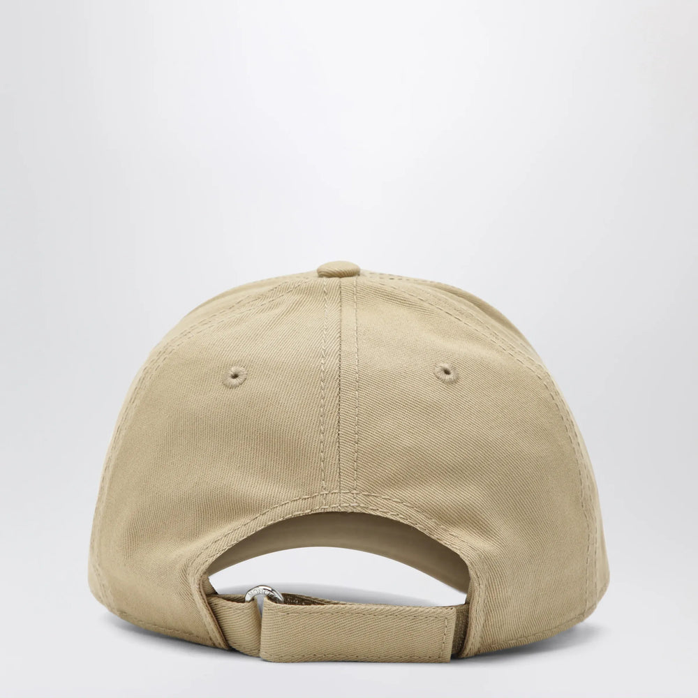 Moncler - Beige baseball cap with logo patch Brand Apparel & Accessories > Clothing Accessories > Hats TU