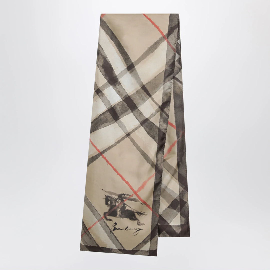 Burberry - Large Check silk scarf in sand color Brand Apparel & Accessories > Clothing Accessories > Scarves & Shawls TU