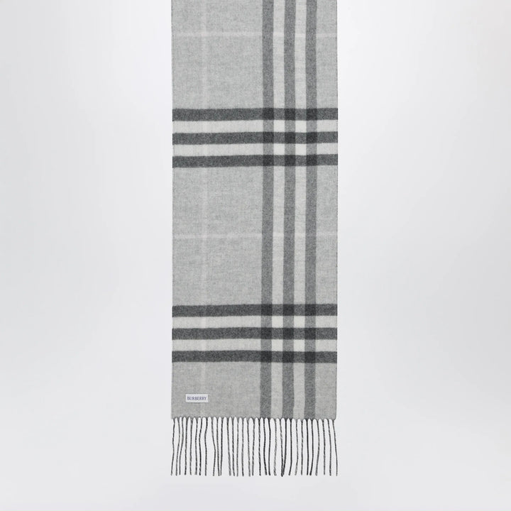 Burberry - Reversible Check cashmere scarf with EKD in grey Brand Apparel &amp; Accessories > Clothing Accessories > Scarves &amp; Shawls TU