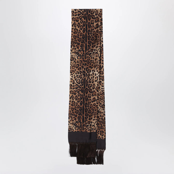 Dolce&amp;Gabbana - Leopard-print silk scarf with fringes Brand Apparel &amp; Accessories > Clothing Accessories > Scarves &amp; Shawls TU