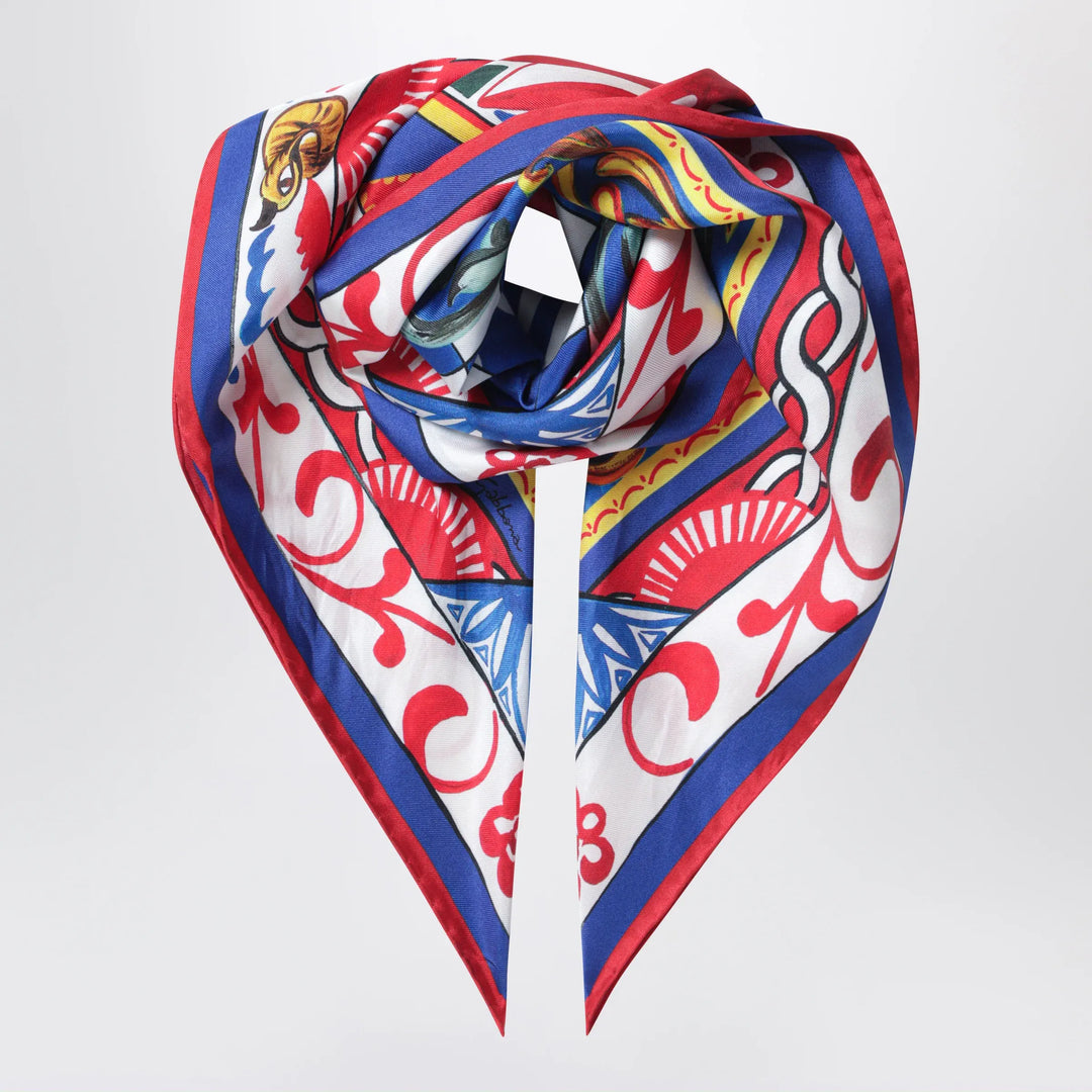 Dolce&Gabbana - Square twill silk scarf with Carretto print Brand Apparel & Accessories > Clothing Accessories > Scarves & Shawls TU