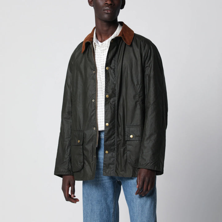 Barbour - Olive green lightweight waxed Ashby jacket Brand Apparel &amp; Accessories > Clothing > Outerwear > Coats &amp; Jackets M