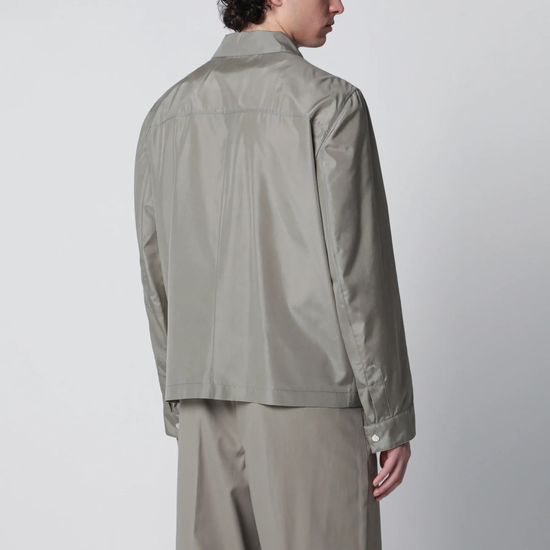 Brunello Cucinelli - Unlined jacket in khaki membrane silk Brand Apparel &amp; Accessories > Clothing > Outerwear > Coats &amp; Jackets
