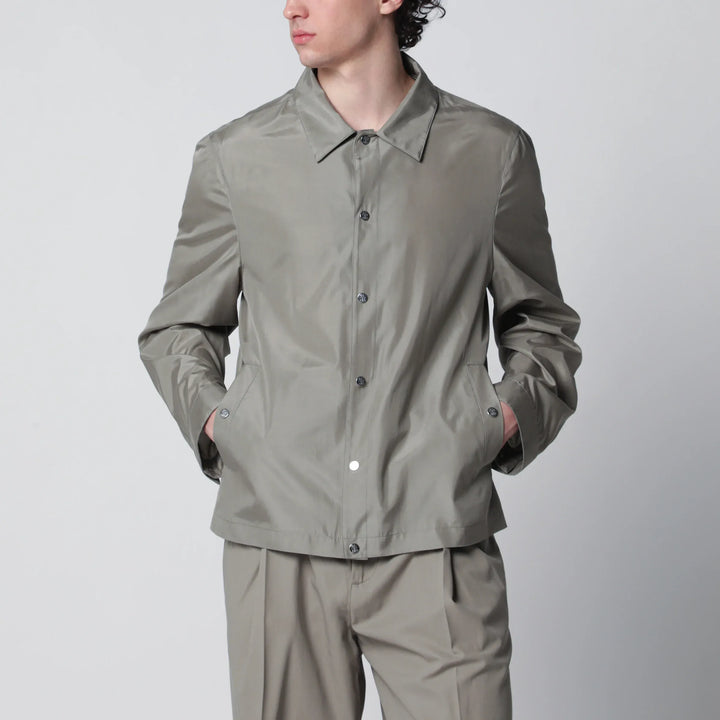 Brunello Cucinelli - Unlined jacket in khaki membrane silk Brand Apparel &amp; Accessories > Clothing > Outerwear > Coats &amp; Jackets 50 IT