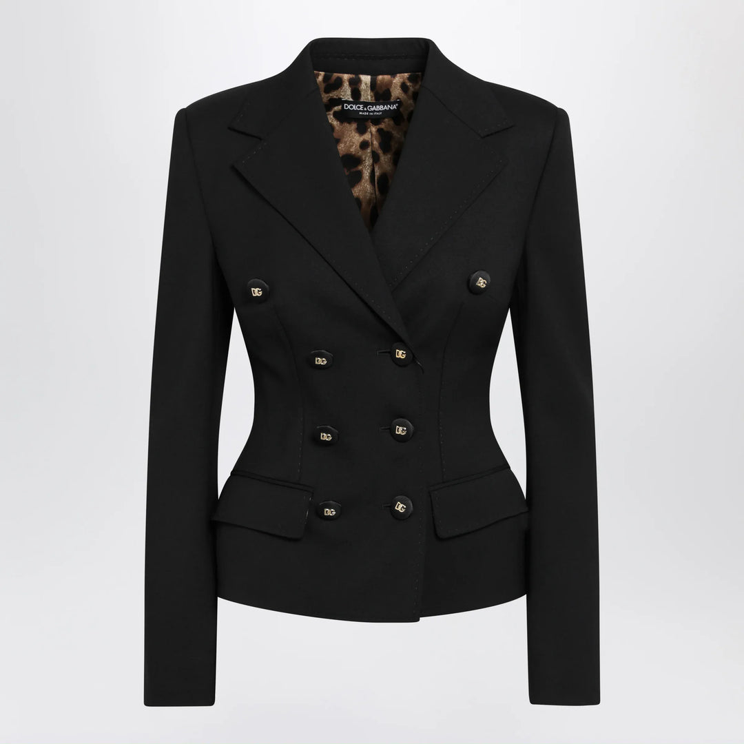 Dolce&Gabbana - Black single-breasted wool jacket Brand Apparel & Accessories > Clothing > Outerwear > Coats & Jackets 40  IT