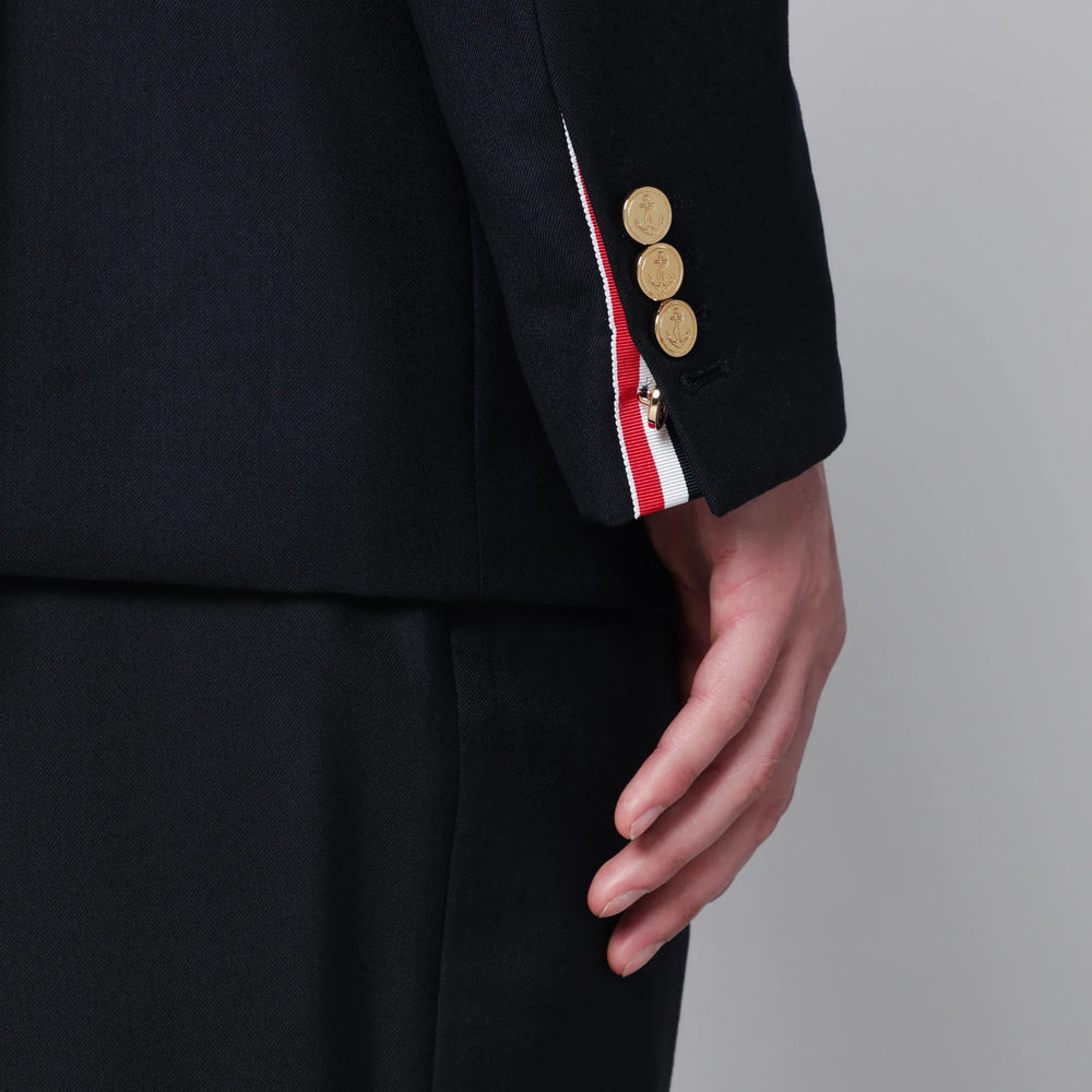 Thom Browne - Single-breasted navy blue wool jacket Brand Apparel & Accessories > Clothing > Outerwear > Coats & Jackets 5