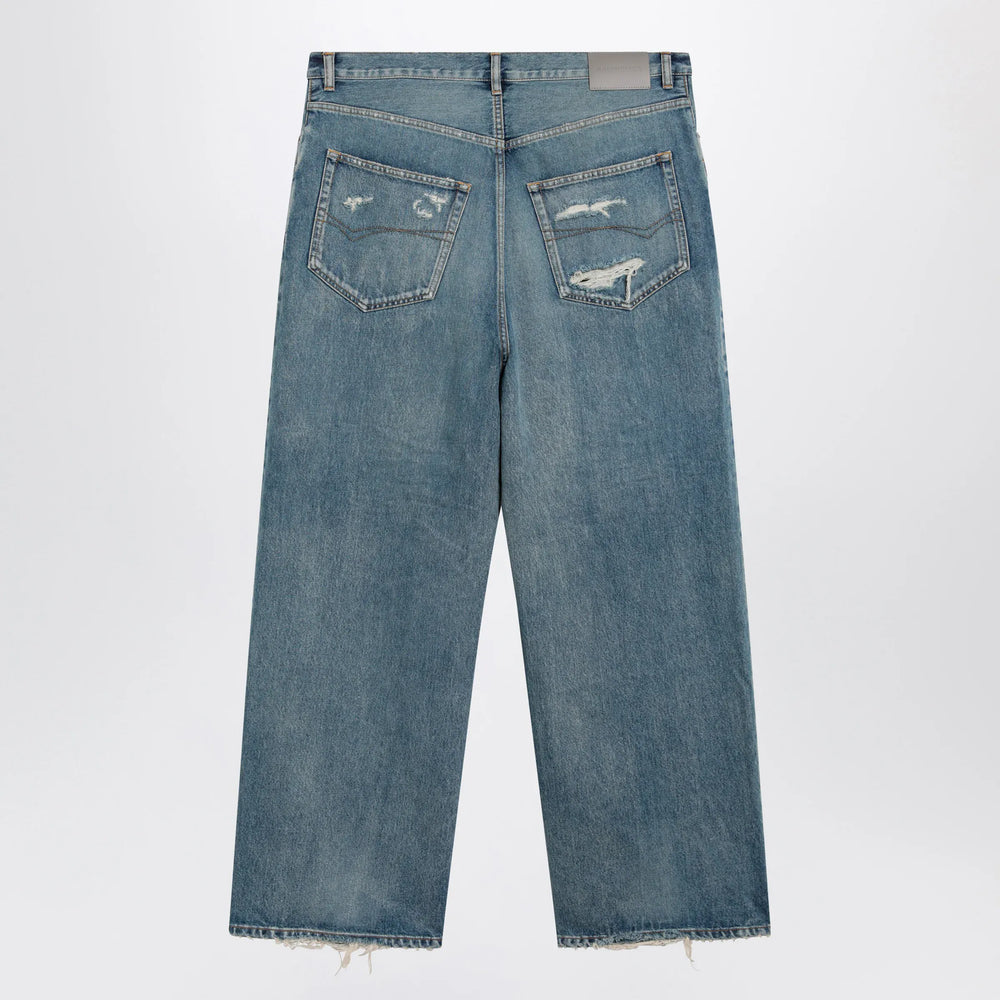 Balenciaga - Baggy jeans in blue cotton denim Brand Apparel & Accessories > Clothing > Pants