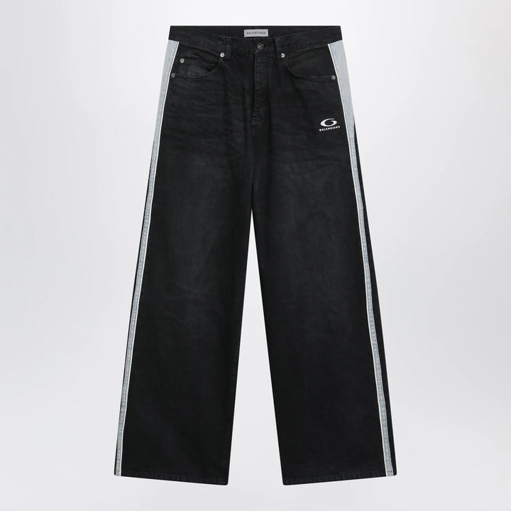 Balenciaga - Denim trousers with dark brown and black trims Brand Apparel &amp; Accessories > Clothing > Pants 31