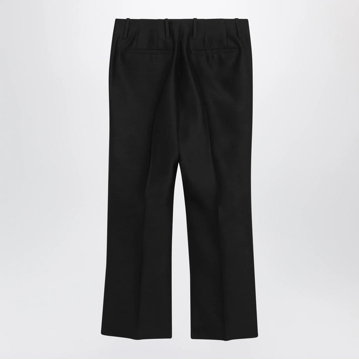 Dries Van Noten - Black ankle-length trousers in wool and silk Brand Apparel &amp; Accessories > Clothing > Pants 40  FR