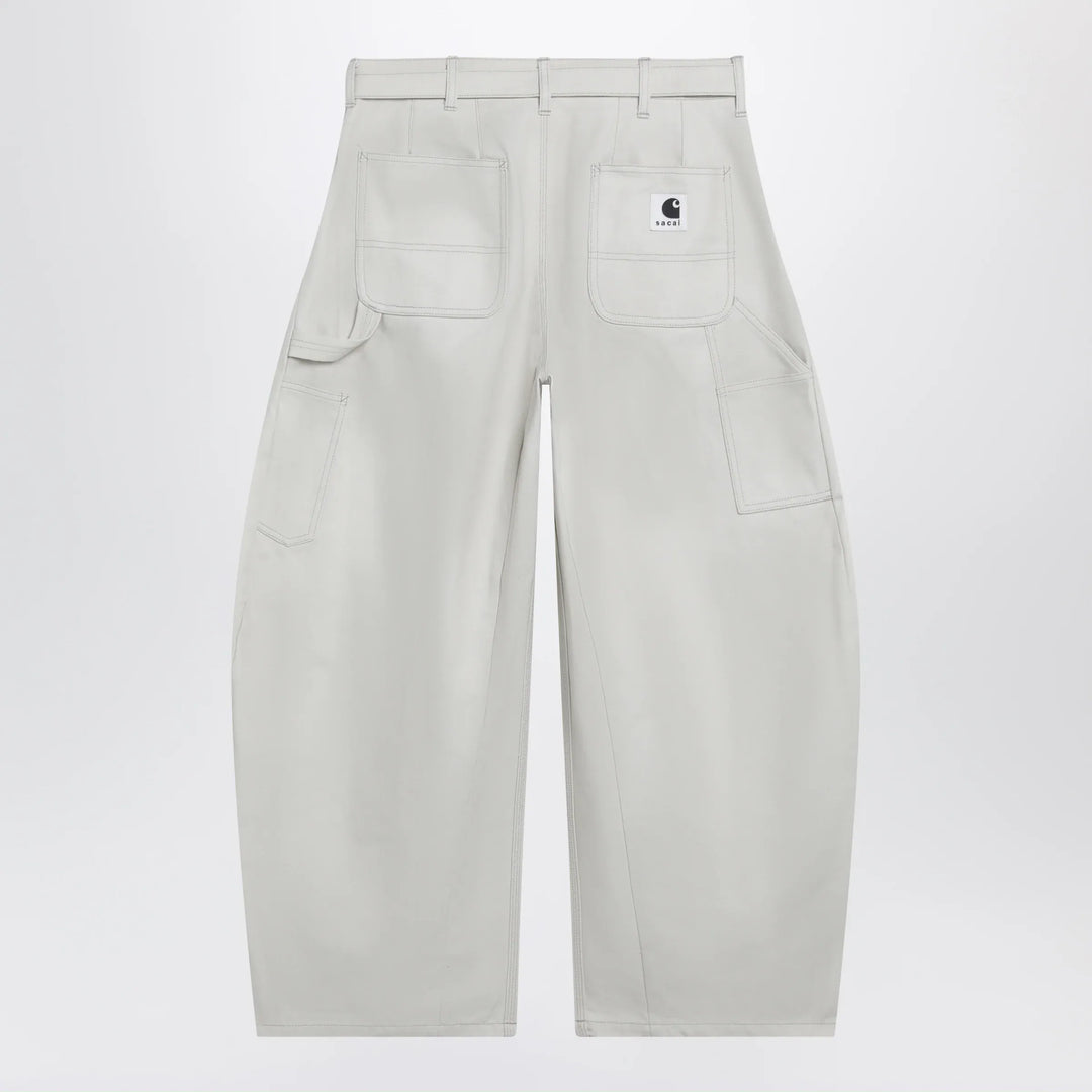 Sacai x Carhartt WIP - Ivory rounded cargo pants in cotton Brand Apparel &amp; Accessories > Clothing > Pants