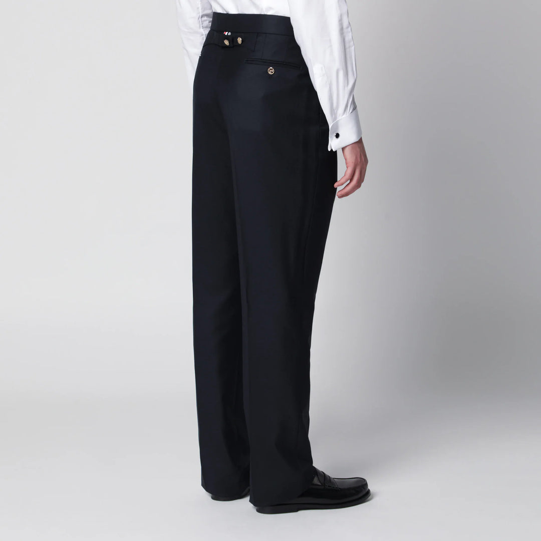 Thom Browne - Navy blue wool trousers Brand Apparel &amp; Accessories > Clothing > Pants