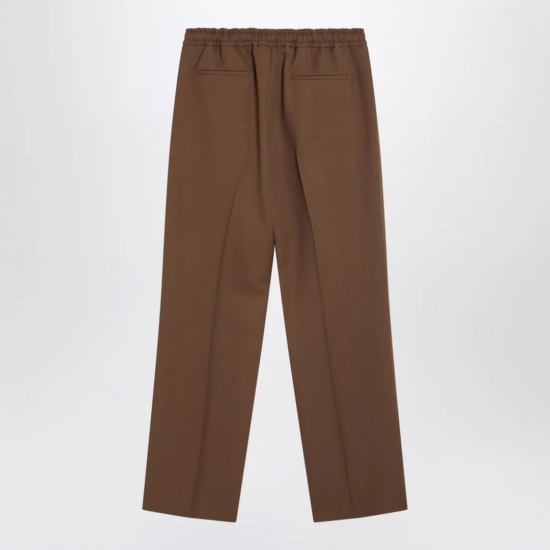 Valentino - Brown gabardine trousers Brand Apparel &amp; Accessories > Clothing > Pants 46 IT