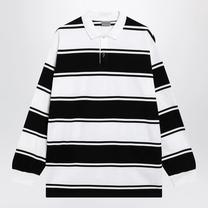 Balenciaga - Black/white striped cotton polo shirt Brand Apparel &amp; Accessories > Clothing > Shirts &amp; Tops S