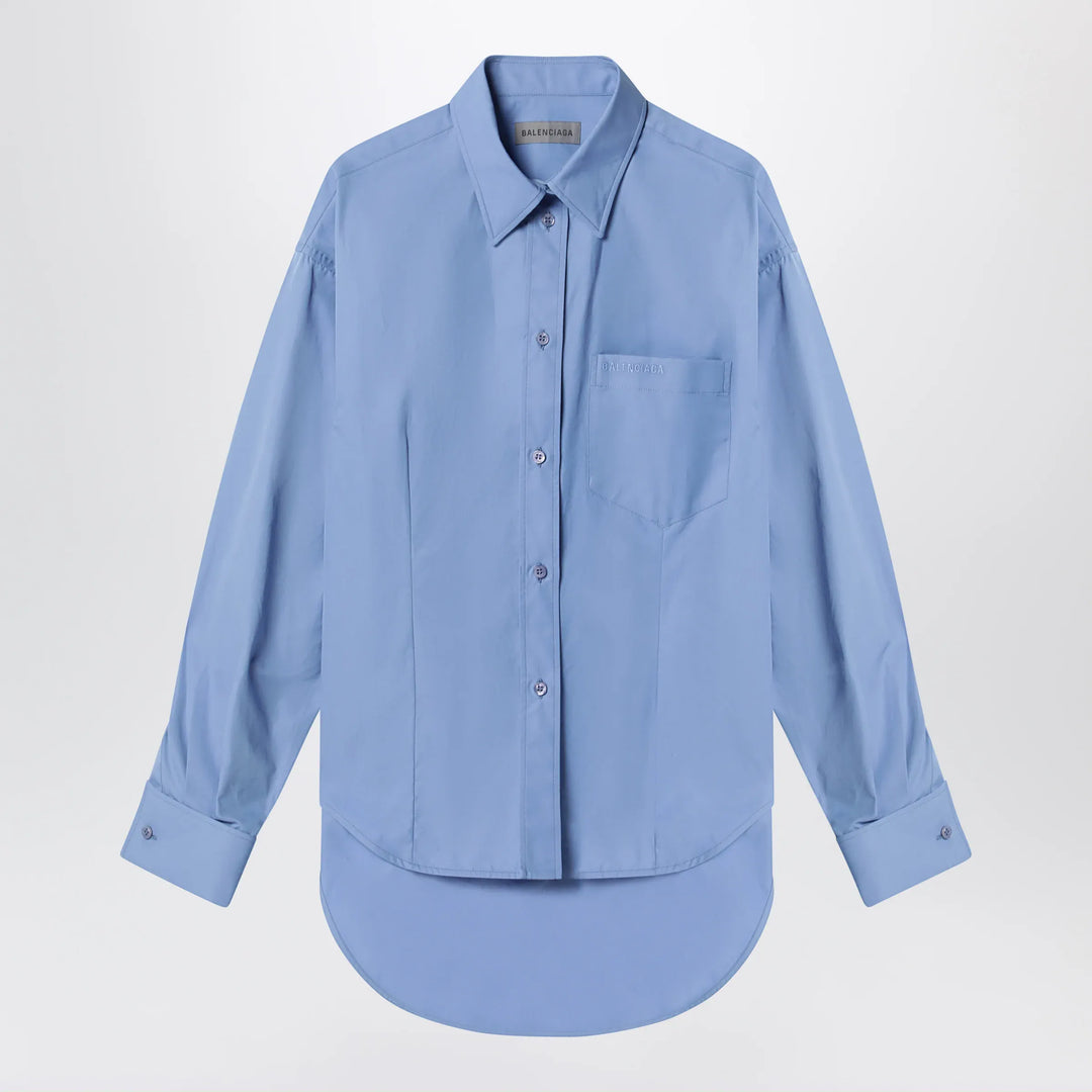 Balenciaga - Light blue cotton shirt Brand Apparel &amp; Accessories > Clothing > Shirts &amp; Tops 38  FR