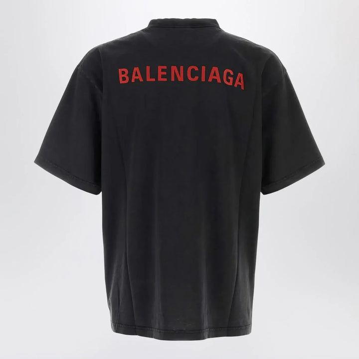 Balenciaga - Light blue medium-fit T-shirt with logo Brand Apparel &amp; Accessories > Clothing > Shirts &amp; Tops XL