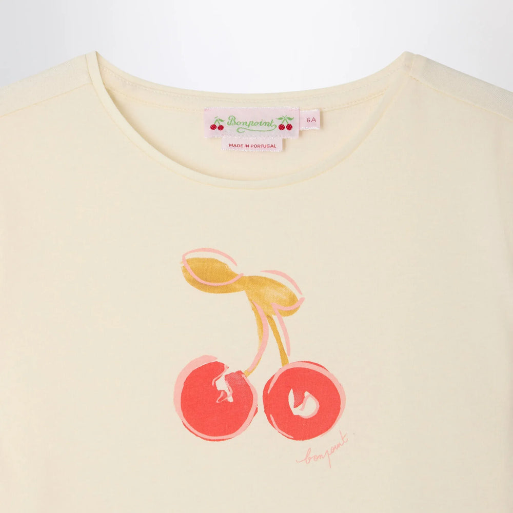 Bonpoint - Aada écru T-shirt with cherry print Brand Apparel & Accessories > Clothing > Shirts & Tops 4