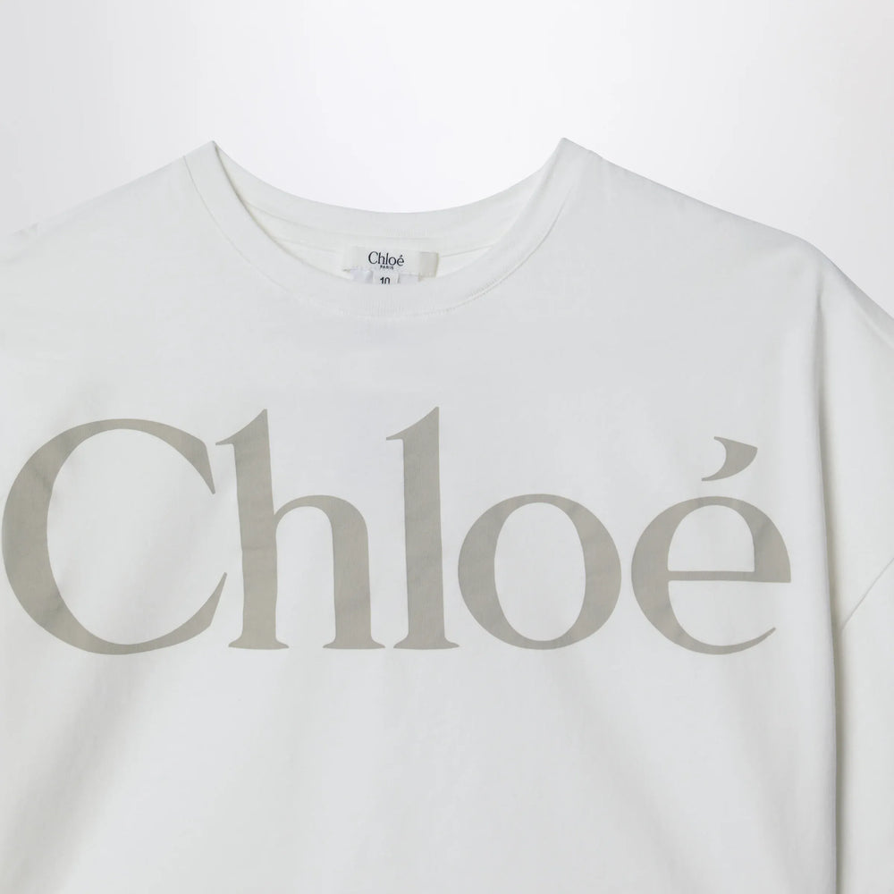 Chloé - White cropped T-shirt with logo print Brand Apparel & Accessories > Clothing > Shirts & Tops 14
