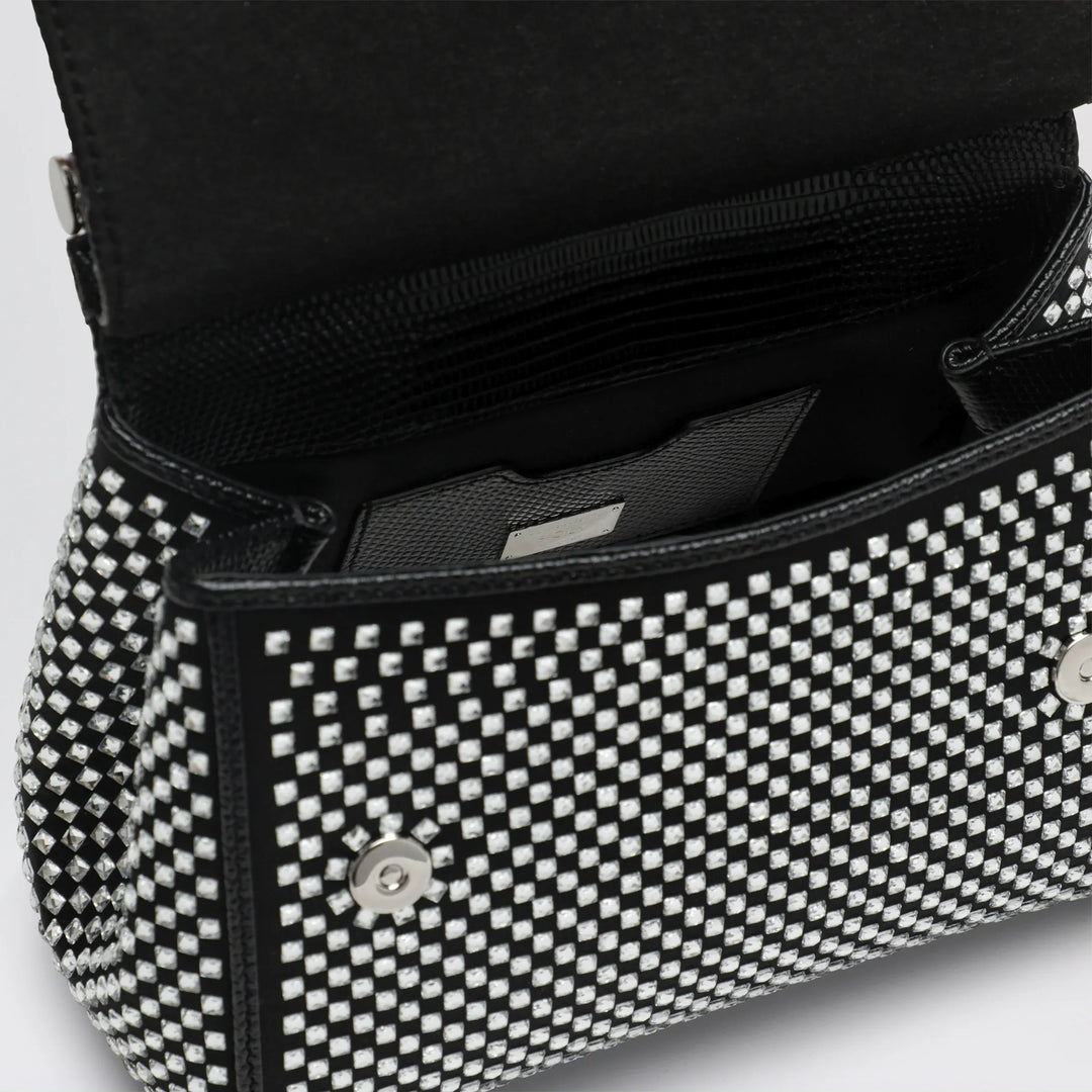 Dolce&amp;Gabbana - Sicily small black top-handle bag with crystals Brand Apparel &amp; Accessories > Clothing > Shirts &amp; Tops TU