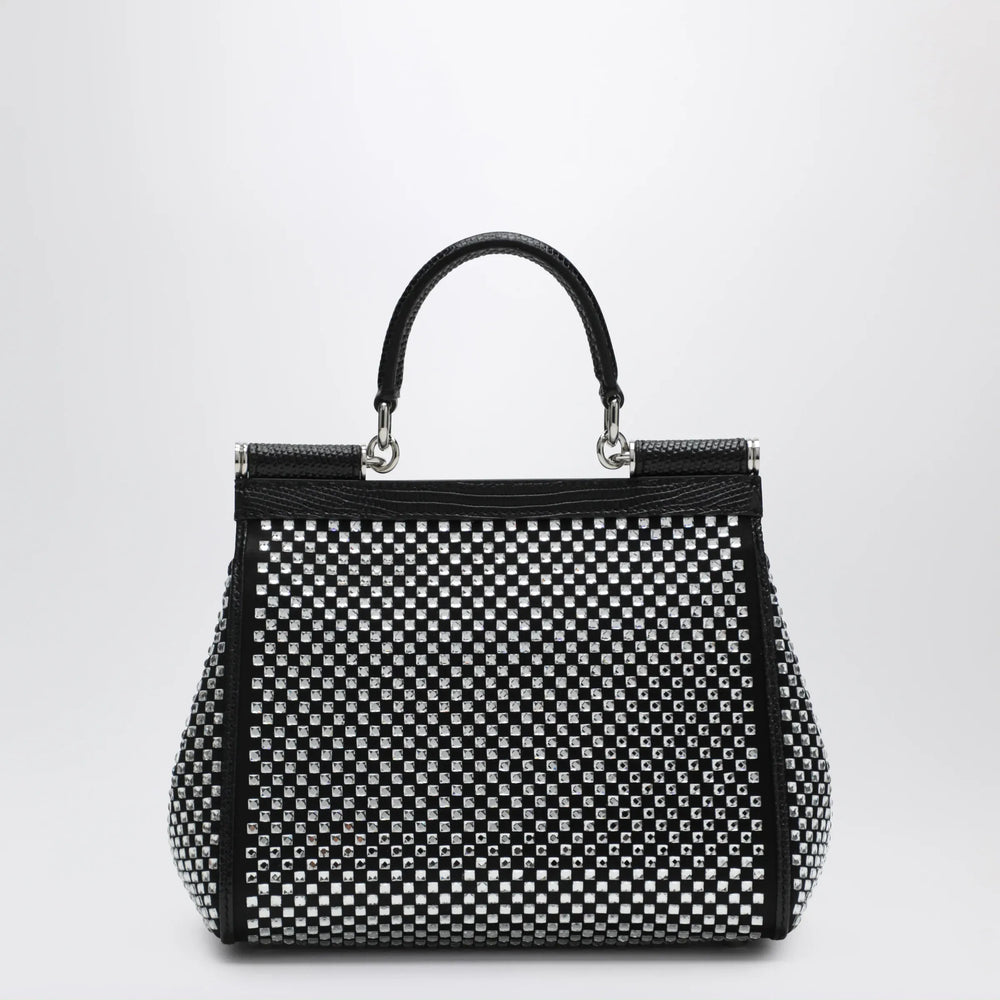 Dolce&Gabbana - Sicily small black top-handle bag with crystals Brand Apparel & Accessories > Clothing > Shirts & Tops TU